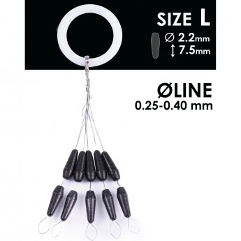 Стопоры резиновые SALMO RUBBER CONE STOPS р.003L 10шт.